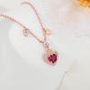 Colar de coração de pêssego em prata de lei 925 feminino de alta qualidade nicho corrente de clavícula amor pingente de flor de ameixa micro cravejado zircônia joia ins