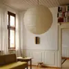 Luminária de papel estilo wabi-sabi japonês de Isamu Noguchi para quarto, restaurante, pousada, sala de estar, loja de roupas, luminária pendente esférica atmosférica de papel de arroz