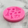 Molde de Silicone DIY Pata de Cachorro Osso Bolo Ferramenta de Assar Biscoito Chocolate Fondant Gesso Cola
