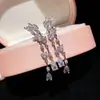 Pendientes de Borla Corazón de Circonita Suaves y Ultra Brillantes Estilo Francés, Pendientes Versátiles Elegantes y Exquisitos, Pendientes de Lujo Ligero y Gama Alta para Mujer