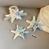 Grampo de Cabelo Estrela do Mar Flor de Verão Dopamina Estilo Férias na Praia Atmosfera Moda Personalidade Versátil Presilha para Trás da Cabeça