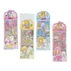 En stock niña ocho en lindos, animados y vívidos stickers PET transparente dibujos animados creativos infantiles para cuenta manual resistentes a la adhesión