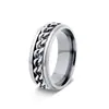 Joyería Clásica Temu Europea y Americana Set de Tres Piezas para Hombre Cadena Anillo de Acero de Titanio Giratorio para Alivio del Estrés Anillo para Alivio del Estrés