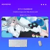 Mouse Pad Grande Gato Menina Gato Forma de Pena de Gato Estilo Japonês em Estoque, Tapete de Mesa Mercadoria de Anime Estampa Completa