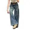 Jeans de pierna ancha estilo workwear americano para mujer, nuevo modelo primavera y otoño 2026, holgados, adelgazantes, casuales, con caída, pantalones rectos a la moda