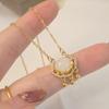 Colar Cadeado Ruyi Ping An Prata de Lei S925 Feminino Luxo Leve Nicho Corrente Clavicular Cadeado Longevidade Pingente Estilo Novo Moda Versátil