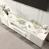 Alfombrilla de mesa transparente para mueble de TV, sensación de lujo ligero y alta gama, mantel largo, cubierta de PVC para zapatero, alfombrilla protectora para encimera de aparador de comedor