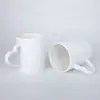Mango con forma de corazón para transferencia de calor, taza en blanco con forma de corazón, taza blanca, taza recubierta, taza de cerámica de 11 oz, venta al por mayor de consumibles
