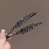 Grampo de Cabelo Versátil com Franja Lateral Delicado e Compacto Estilo Coreano Strass Clipe Único Clip Exquisito de Alta Qualidade