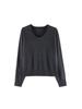 Suéter Manga Longa Gola U Evertrue para Mulheres Outono Novo Estilo Coreano Cor Lisa Pulôver Aparência Emagrecedora Top 65809