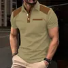 Camisa Polo de Verano para Hombre Nueva de Comercio Exterior Europeo y Americano Estampado 3D Casual de Negocios Manga Corta Polo para Exteriores