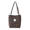 Bolso Tote Estampado para Mujer Casual Estilo Coreano Gran Capacidad Bolso Tote de Lona de Pana Bolso de Hombro de Felpa para Viaje para Mujer