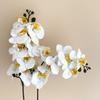 Lanwan Flor Artificial de 8 Cabezas Phalaenopsis Estilo Europeo Decoración Suave para el Hogar Película Táctil Flor Falsa Boda Decoración de Boda Ramo