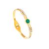 Pulseira da moda de abertura na primavera em aço titânio concha verde Disco de diamante não desbota atacado de fábrica de joias enviar mãe