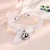 Colar Choker Sexy com Laço de Renda e Sino para Clavícula Acessórios de Pescoço Alça de Pescoço Soft Girl Gola Cosplay Maid