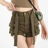Shorts de Mezclilla Elásticos de Trabajo Estilo Chica Picante Dulce y Fresca para Mujer, Nuevos Pantalones Cortos Verdes Ajustados de Cintura Alta para Verano