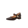 2025 Novos Sapatos Femininos de Primavera e Outono Tira de Viagem Salto Médio Grosso Sapatos de Salto Único Sapatos Mary Jane Tamanho 32-43 Desejo Sapatos de Comércio Exterior