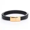 Pulsera de Acero Inoxidable para Hombre con Cordón de Cuero, Pulsera de Cuero Trenzado, Joyería Artesanal de Pulsera de Cuero Multicapa