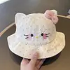 Bonito y Dulce Sombrero de Bebé para Primavera y Otoño, Sombrilla y Protección Solar de Algodón Puro Sombrero de Pescador, Sombrero de Cubo Versátil para Bebé Niña Kt Cat