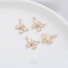 Pingente de borboleta super fada de zircônio com preservação de cor de bolso de ouro 14K, pulseira feita à mão, colar, brincos, joias, pingente, berloque