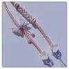 Cuerda Trenzada Hecha a Mano para Colgante Cuentas de Mariposa Cera de Abeja Cordón de Cruces Collar con Cuerda de Cuentas Redondas Flor de Durazno Colgante de Cuello Ajustable