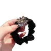 Elástico de Cabelo de Tecido Flor de Cristal Flor de Cinco Pétalas Corda de Cabelo Faixa de Cabelo para Rabo de Cavalo Alto-Baixo Acessório de Cabelo para Mulheres
