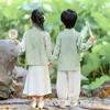 Hanfu para Niños Nuevo Estilo Chino Estilo Nacional Conjunto Primavera Otoño Infantil Nuevo Estilo Chino Disfraz Antiguo Traje Tang para Niñas Disfraz de Performance para Jardín de Infancia