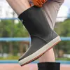 Botas de lluvia para hombre y mujer, antideslizantes, impermeables, elegantes, de media pantorrilla, de terciopelo, cálidas, de goma, botas de agua para trabajo en cocina, zapatos de agua de caña alta para hombre