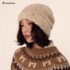 2024 Invierno Vintage Rizado Color Sólido Gorro de Punto Casual Simple Gorro para Cabeza Grande Protección Cálida para las Orejas Montón Montón