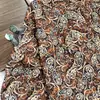 Tela de Algodón Brocado Estampado Digital Estilo Chino Nuevo Paisley Caramelo para Vestido Qipao, Blusa y Tela Hanfu