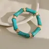 Nuevo Pulsera de Tubo Curvo Colorida Desenfocada Estilo Chino con Diseño de Nudo de Bambú, Pulsera Sencilla y Única Estilo Mid-Century