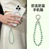 Cadena de Teléfono de Muñeca Corta en Stock, Pulsera Colgante de Cubo de Azúcar de Cristal de Moda y Sencilla, Hecha a Mano de Alta Calidad con Abalorios para Mujer