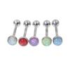 Aço Inoxidável 316L 1.6*16*7mm Anel de Língua de Opala Joia Body Piercing Ornamento de Língua de Opala