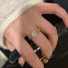 Anel de Flor com Diamantes Cintilantes Cinco Flores Xiaohongshu para Mulheres Novo Modelo 2024 Anel de Flor Totalmente Cravejado com Diamantes Anel Deslumbrante Palavras-chave de Pagamento