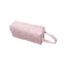 Bolsa de maquillaje acolchada con lunares rosas y azules estilo coreano transfronteriza, bolsa de tocador de viaje portátil de gran capacidad, bolsa de almacenamiento simple de mano