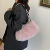 Bolso de Felpa de Terciopelo de Alta Gama para Mujer 2025 Nuevo Otoño e Invierno Moda Tendencia Bolso de Mano Casual Bolso de Mano de Felpa para Axila