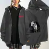 Moletom com Zíper Preto e Branco Estilo Igual ao do Jimin do Bts Cardigan Jaqueta Casual Solto para Fãs