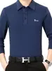 Transfronterizo 2026 Nueva Camisa Polo Casual de Manga Larga Antiarrugas Fácil de Planchar para Hombre, Tendencia Primavera/Otoño, Puño de Botón de Alta Gama, Cuello de Solapa