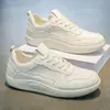 Tênis casuais de cano baixo, cor sólida simples, estilo faculdade, masculino, estilo outono, moda jovem, respirável, versátil, sapatos casuais, pequenos sapatos brancos