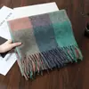 Novo cachecol xadrez de fábrica atacado para redes sociais, cachecol xale de cashmere sintético de alto nível para mulheres, importação transfronteiriça, estilo coreano ins