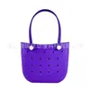 Bolsa de praia em EVA, estilo europeu e americano, adequada para férias na piscina, bolsa perfurada para mulheres, bolsa de mão de verão, bolsa tote prática de grande capacidade