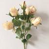 Flores Artificiais de Rosas Assadas Retrô Estilo Europeu Buquê Único Amarrado à Mão com 7 Cabeças Decorações Ornamentais para Sala de Estar Flores de Mão