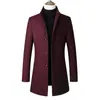 Abrigo de Lana para Hombre Otoño/Invierno 2026, Gabardina de Longitud Media, Ropa de Abrigo Gruesa y Acolchada para Hombre