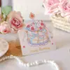 Tarjeta de Cumpleaños con Sensación Tridimensional, Tarjeta de Invitación de Cumpleaños Infantil, Tarjeta de Feliz Cumpleaños, Papel para Cartas Escrito a Mano, Juego de Sobres, Tarjeta Pequeña