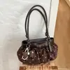 Bolsa de poá da moda transfronteiriça, nova coleção de outono 2026, bolsa de mão requintada, bolsa para o dia a dia, bolsa de ombro com laço e bolsa de axila