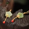 Abanico Flor de Ciruelo Linglong Frijol Rojo Acacia Chapado en Oro Collar Wada Sapa Estilo Clásico Colgante Vintage Elegante Estilo Femenino