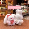 Muñeca de Conejo Hecha a Mano Chirriante Lindo Conejo Muñeca de Peluche Adorno Colgante de Llave Bjd Abrazo Colgante Casero