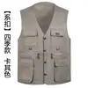 Jaqueta colete de algodão masculina, novo estilo, colete de pesca com múltiplos bolsos, roupas de algodão masculinas para outono e inverno