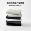 Camiseta de Manga Larga para Hombre de Algodón Peinado Puro de Xinjiang de Peso Pesado para Otoño, Color Sólido, Cuello Redondo, Ajuste Holgado, Capa Base de Una Pieza, Dropshipping