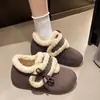 Nuevos Zapatos Peludos Cálidos de Invierno con Lazo, Zapatos de Algodón Boken con Velcro para Mujer 2026, Forrados de Felpa, que Aumentan la Altura, Modernos
